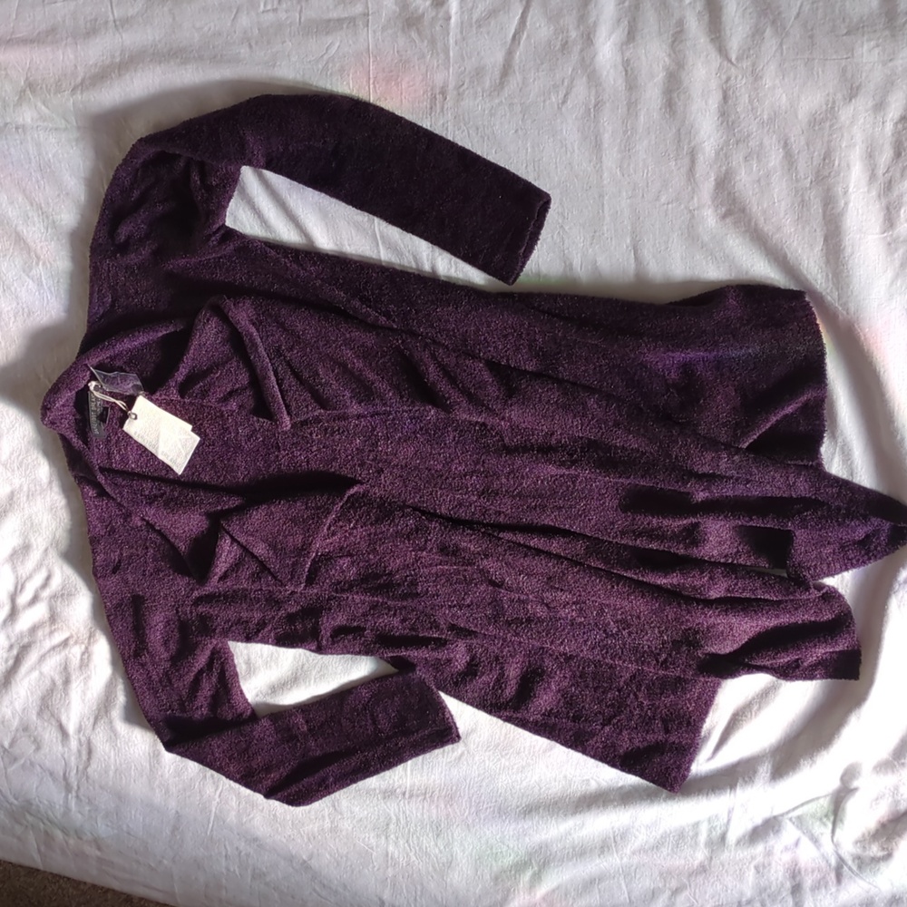 Barefoot Dreams Bamboo Chic Lite Purple Calypso Wrap Cardigan Sweater S/M✨ NEW! - Picture 16 of 16